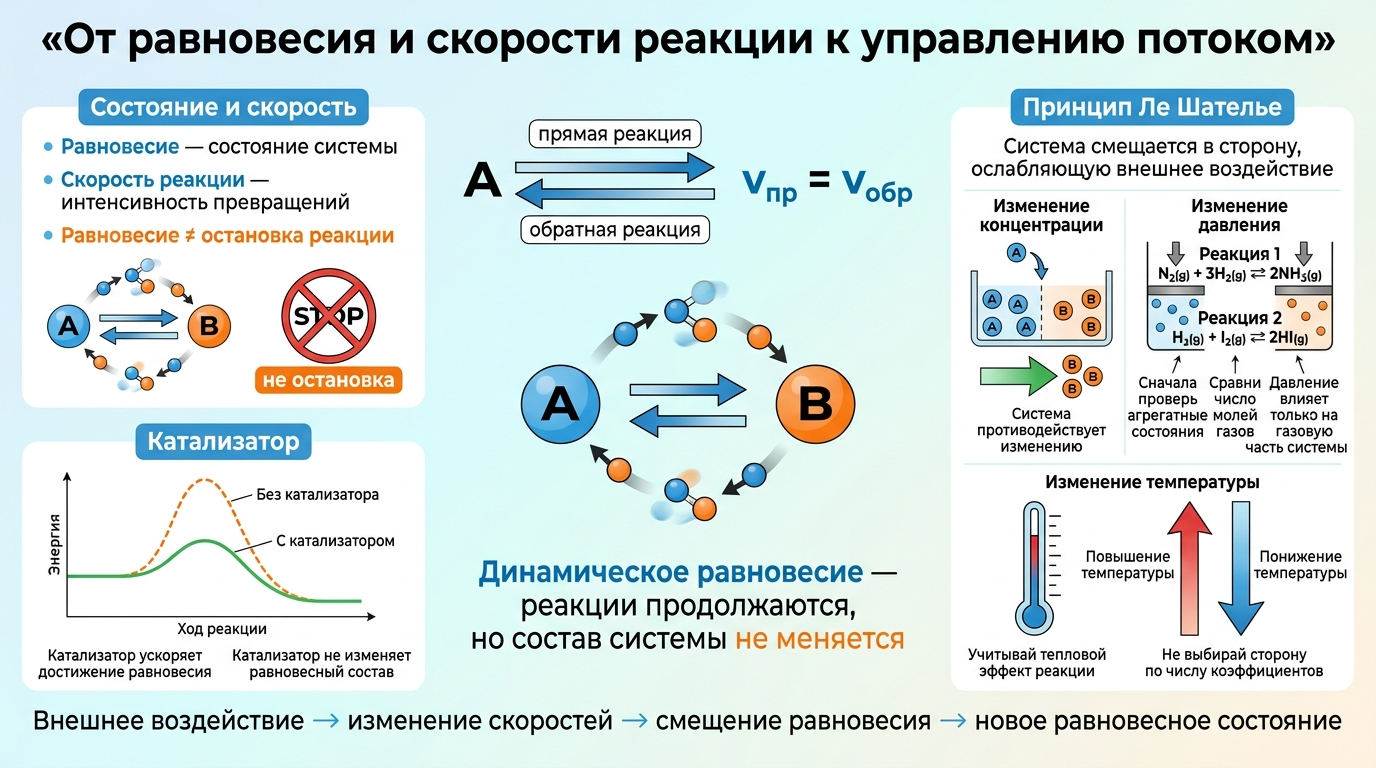 От равновесия и скорости реакции к управлению потоком